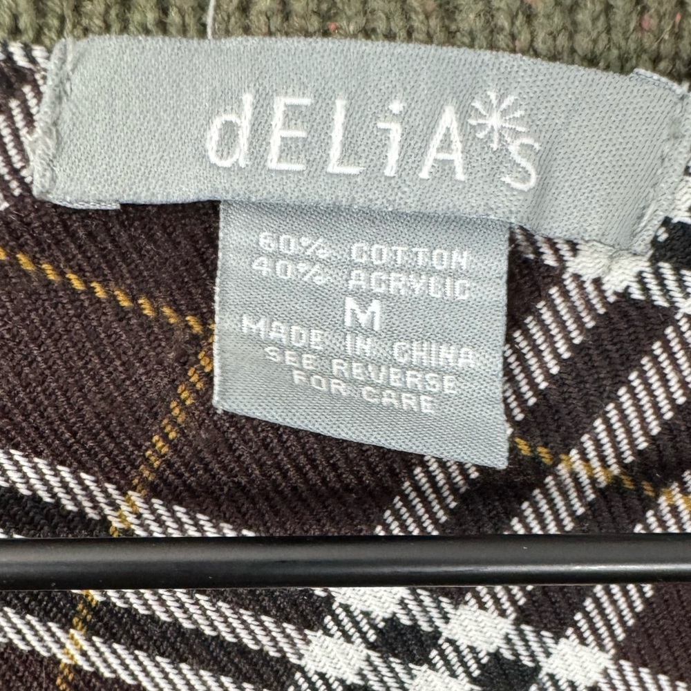Vintage Delia’s Dark Academia Cardigan Sweater Medium 2000s Covered Plaid Button - Picture 8 of 10